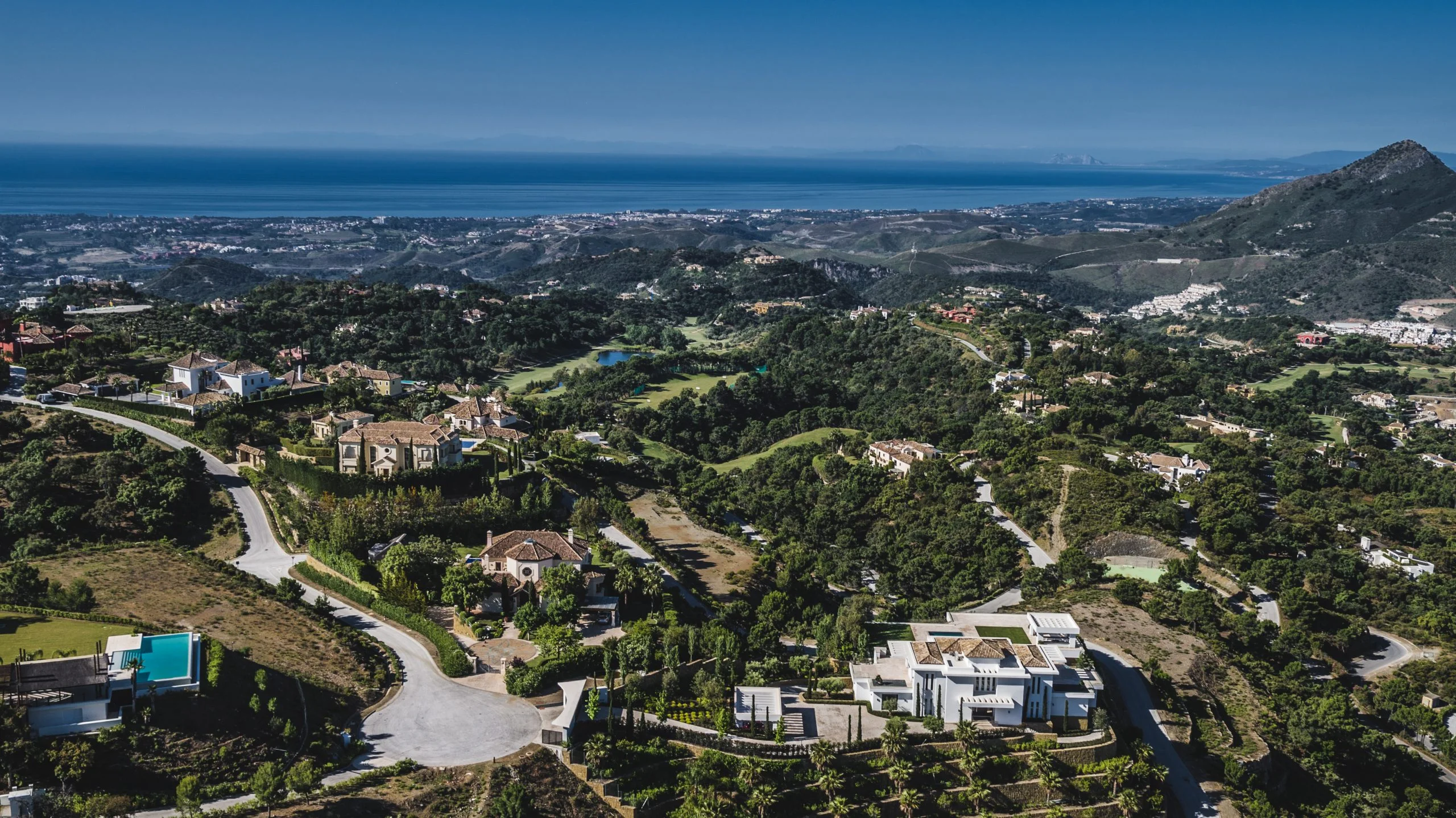 Aerial view of a luxury estate in La Zagaleta, Benahavís