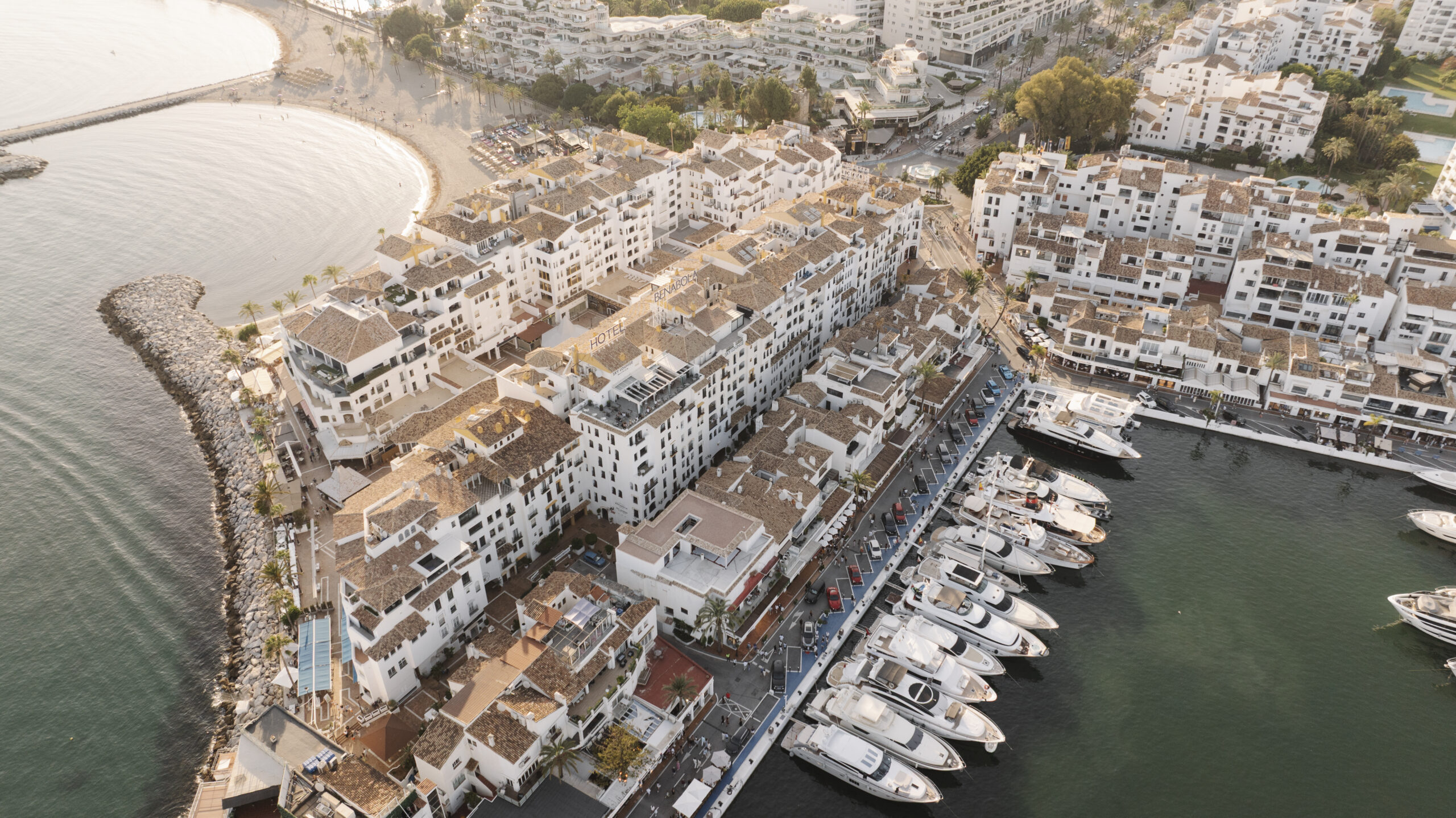 Traditional white townhouses in Puerto Banús, Marbella