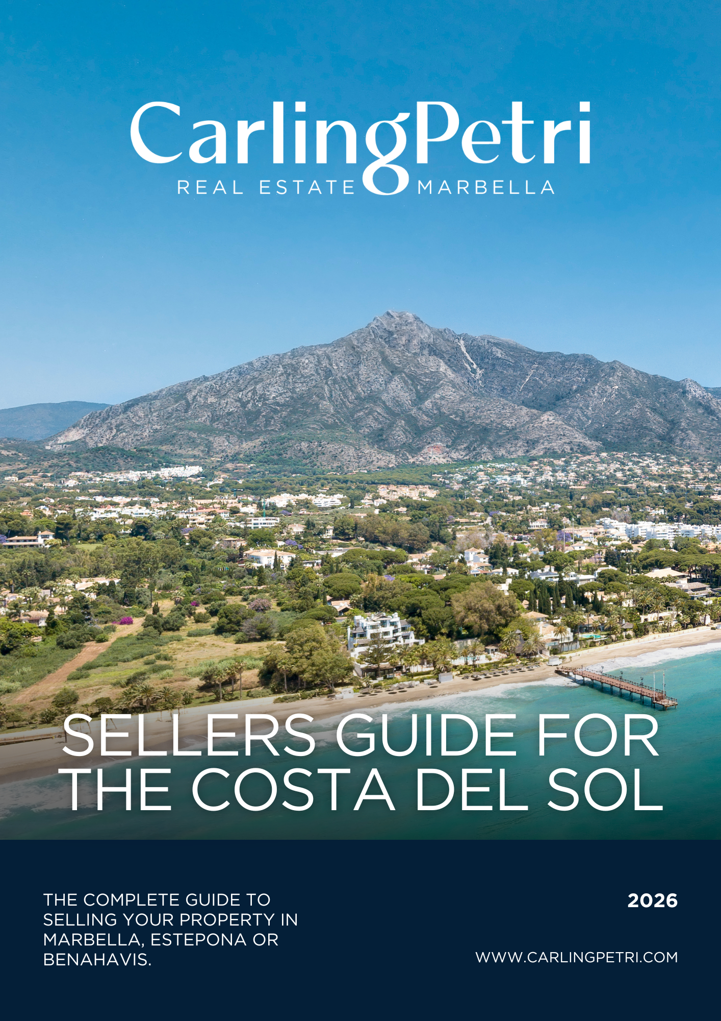 Portada de la Guía para Vendedores de CarlingPetri para la Costa del Sol — un recurso paso a paso para ayudarte a vender tu propiedad en la Costa del Sol.